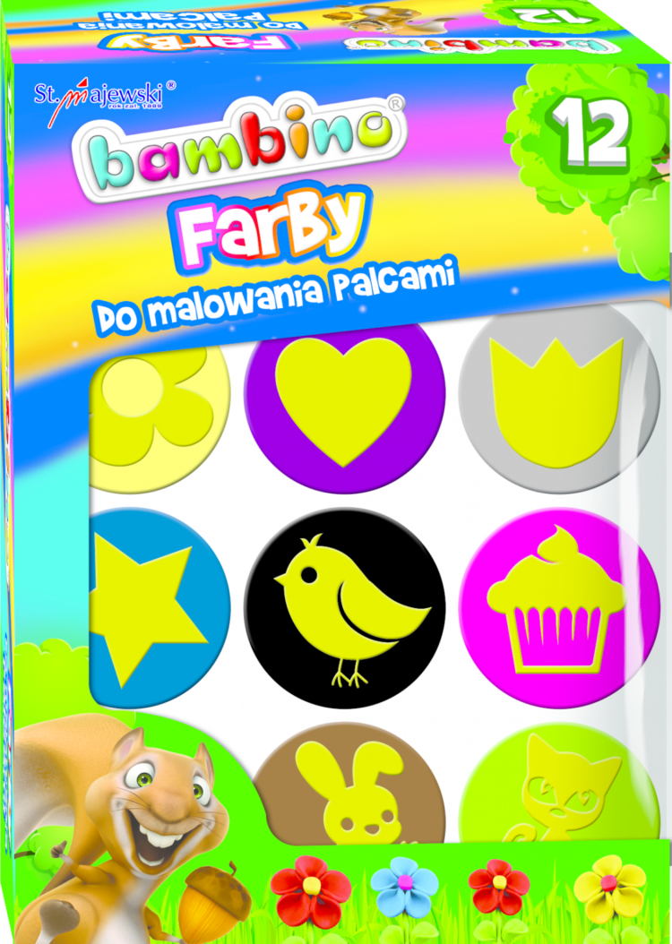 Farby do malowania palcami Bambino (12 kolorów)