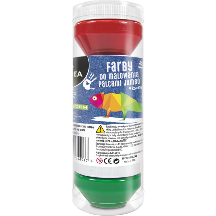 Farby do malowania palcami jumbo KIDEA