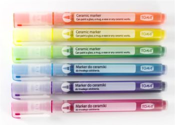 Zestaw 6 markerów do trwałego zdobienia szkła i ceramiki