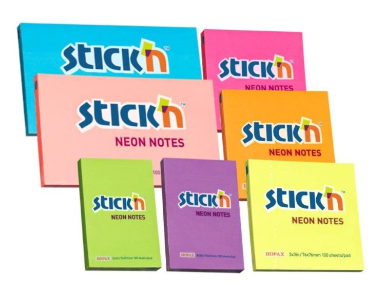 Notesy samoprzylepne neonowe Stick’n