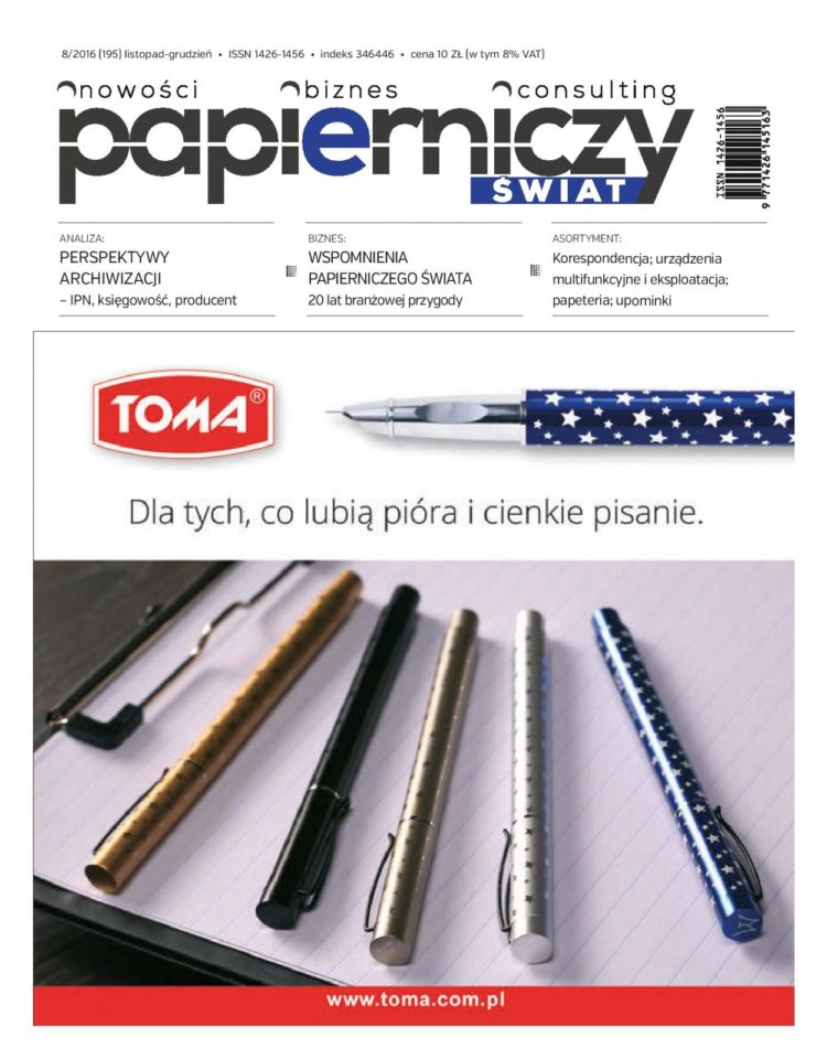 Zapraszamy do lektury numeru 8/2016 Papierniczego Świata
