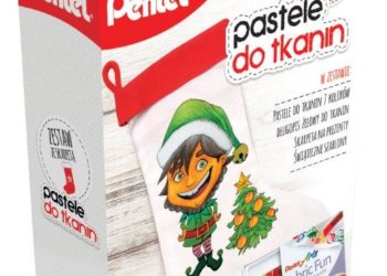 Zestaw Pasteli do tkanin PTS7 ze świąteczną skarpetą na prezenty