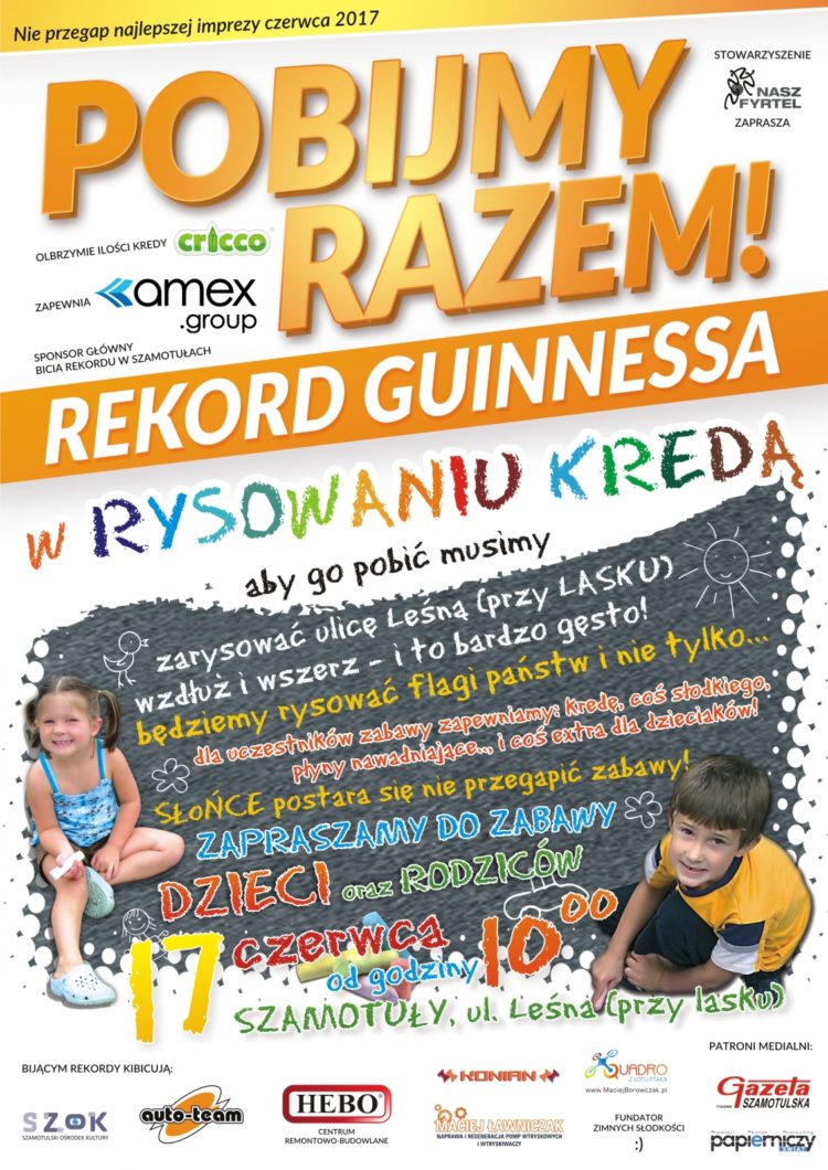 Bicie rekordu Guinnessa w rysowaniu kredą