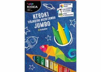 Kredki trójkątne bezdrzewne 12 kolorów KIDEA
