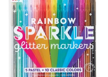 Flamastry z Brokatem, Rainbow Sparkle Glitter Markers  (130-063)