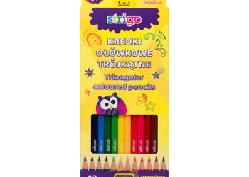 KREDKI OŁÓWKOWE TRÓJKĄTNE 12 SZT. + TEMPERÓWKA