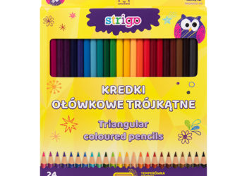 KREDKI OŁÓWKOWE TRÓJKĄTNE 24 SZT. + TEMPERÓWKA