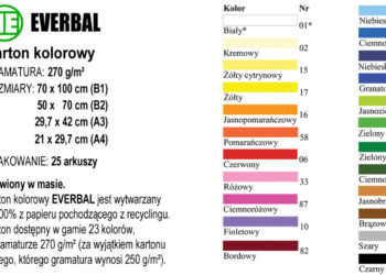 Karton kolorowy  EVERBAL 270g/m²