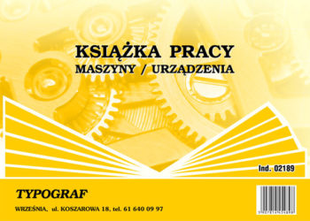 Książka pracy maszyny / urządzenia. Typograf 02189