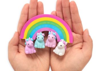 Zestaw Pachnących Gumek do Ścierania, 4 Jednorożce i Tęcza