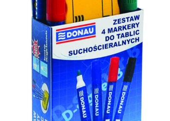 Zestaw 4 markerów do tablic DONAU D-Signer B + gąbka gratis