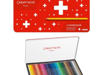 Kredki marki CARAN D’ACHE, kolekcja SWISSCOLOR AQUARELLE, z efektem akwareli, mix kolorów